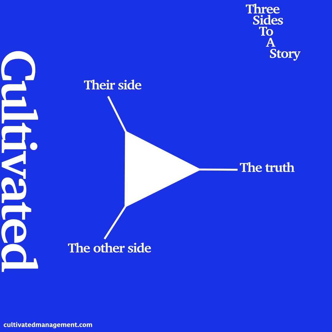 Getting to the truth - there are three sides to every story