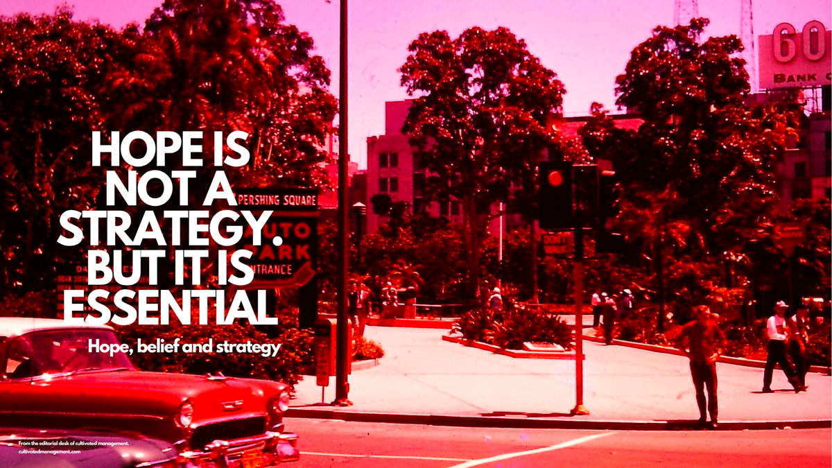 Hope is not a strategy, but it is essential