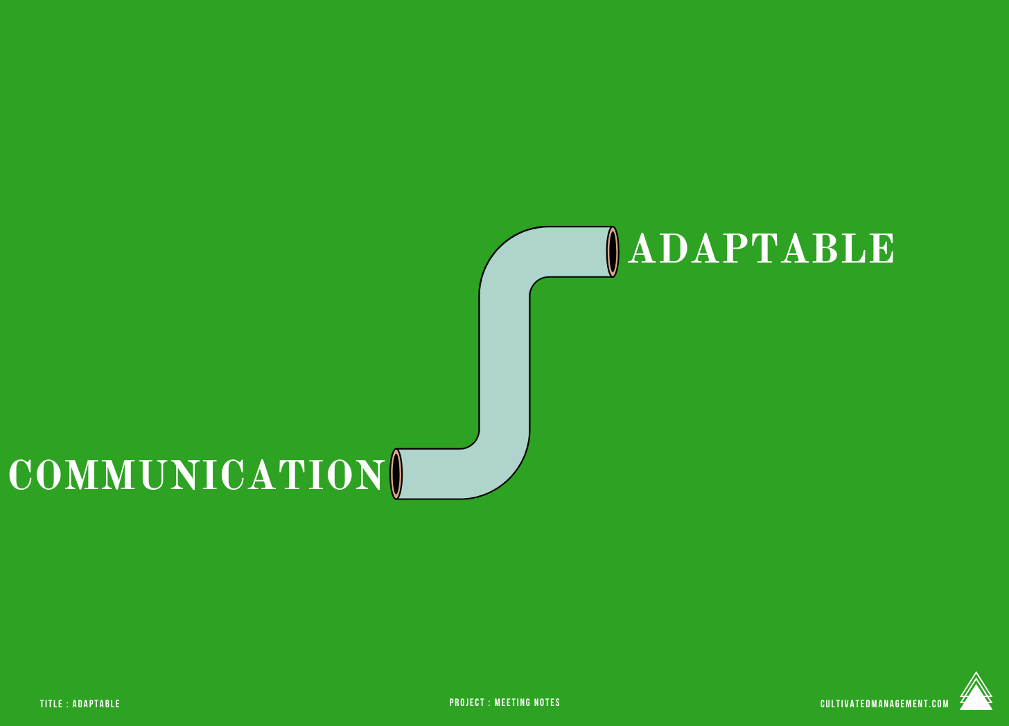 A graphic showing a metal pipe with communication at one end, and adaptable at the other