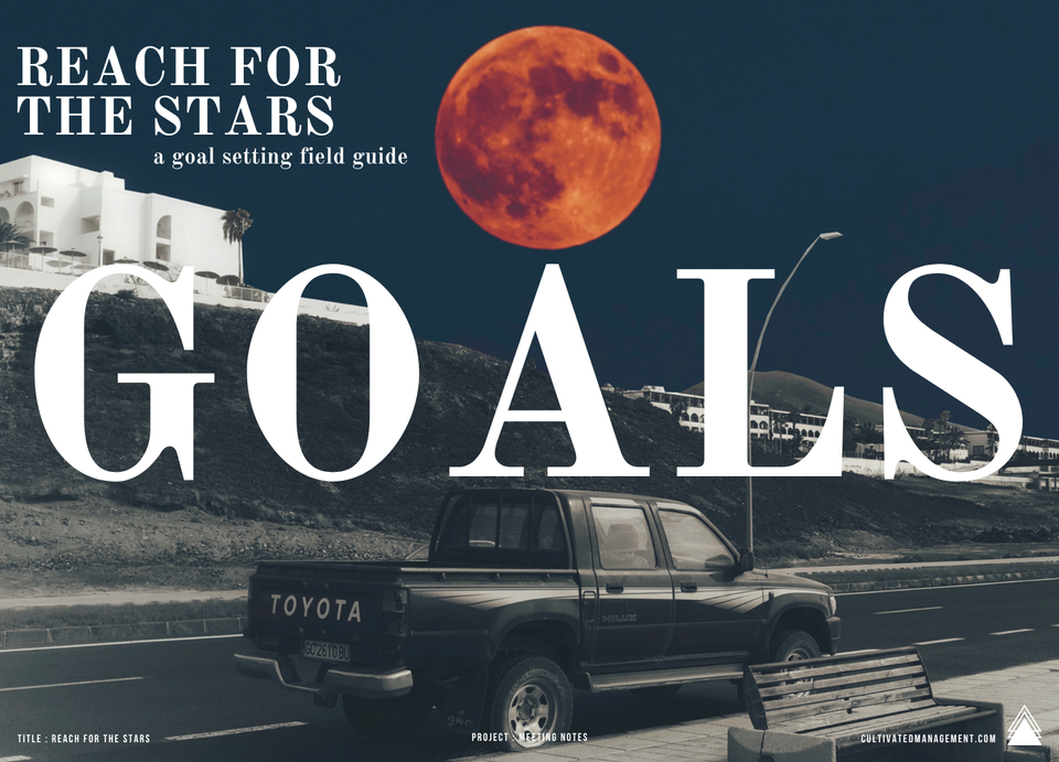 A collage image showing an old Toyota Hilux parked on a road, with a red moon in the sky and the words goals overlayed