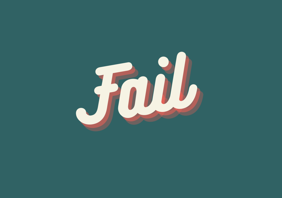 A simple graphic with the word fail on it