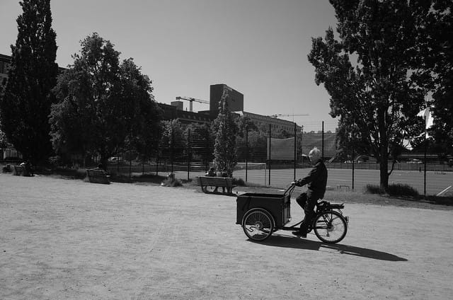 Man on a bike in Berlin