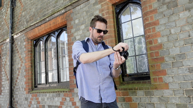 Rob Lambert taking photographs in Winchester