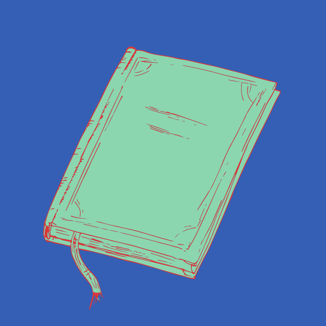 A drawing of a book to represent a diary